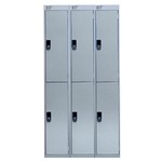 Nest Of Three 2-Door Lockers-Grey