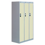 Nest Of Three Single-Door Lockers-Coffee & Cream