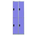 Nest Of Two 2-Door Lockers-Grey With Blue Doors