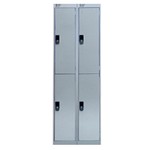 Nest Of Two 2-Door Lockers-Grey
