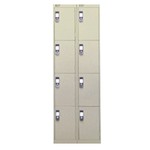 Nest Of Two 4-Door Lockers-Coffee & Cream