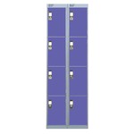 Nest Of Two 6-Door Lockers-Grey With Blue Doors