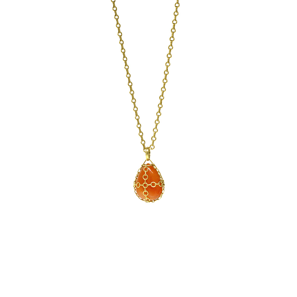 Unbranded Netting Teardrop Pendant - Carnelian