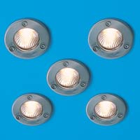 Neutron Fixed Studded Downlights 50W 5 Pack Brushed Chrome Finish