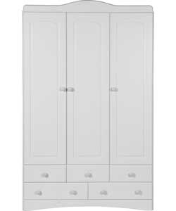 Unbranded New Aviemore 3 Door 5 Drawer Wardrobe - White