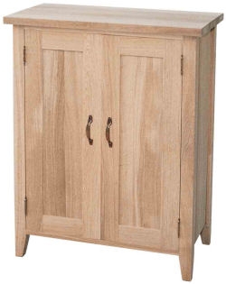 Unbranded New Court Oak 2 Door Oak Cupboard (Brass handles)
