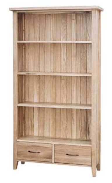 Unbranded New Court Oak 2 Drawer Bookcase (Brass handles)