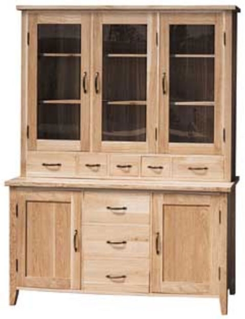Unbranded New Court Oak Glazed Dresser (Brass handles)