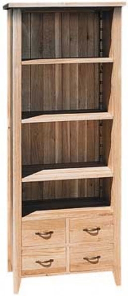 Unbranded New Court Slim Oak Bookcase with 4 Drawers