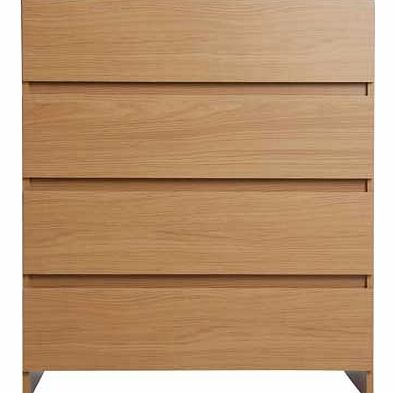 A handleless range offering clean lines and a modern look. Drawers feature a light grey finish. Part of the New Denver collection Size H93. W74.8. D39.6cm. 17kg. Wood effect. 4 drawers with metal runners. Self-assembly - 2 people recommended. FSC cer