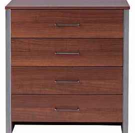 Unbranded New Genova 4 Drawer Chest - Walnut Effect