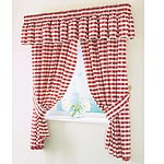 New Gingham Kitchen Curtains & Tie-Backs