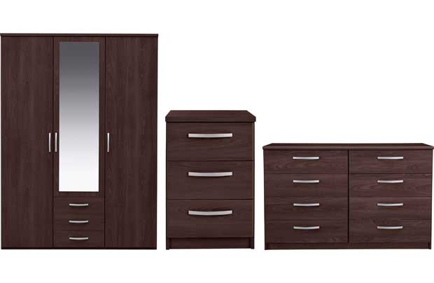 Unbranded New Hallingford 3 Piece 3 Dr Wardrobe Package-