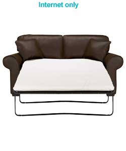 Unbranded New Lucy Metal Action Sofabed - Chocolate Leather Effect