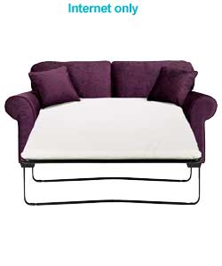 Unbranded New Lucy Metal Action Sofabed - Damson Velvet