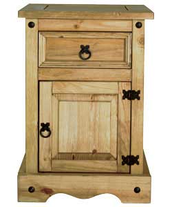 Original handcrafted furniture of solid pine with an oiled surface. Rustic black metal handles,