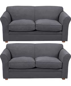 Unbranded New Shannon Regular Sofa and Sofa Bed - Charcoal