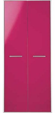 Unbranded New Sywell 2 Door Wardrobe - Pink Gloss and White