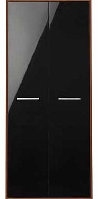 Combining a gloss finish. clean lines and sleek metal handles. the New Sywell range is sure to bring any bedroom up to date. The perfect home for your clothing collection. this stunning walnut effect and black gloss two door wardrobe would look great