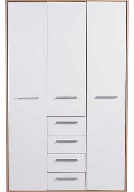 Unbranded New Sywell 3 Door 4 Drawer Wardrobe - Oak Effect