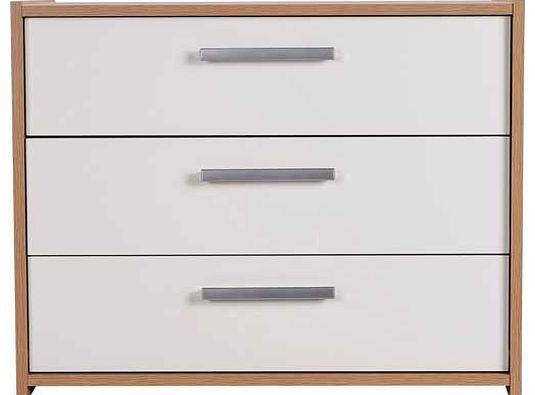 Unbranded New Sywell 3 Drawer Chest - Oak Effect and White