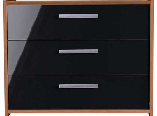 Unbranded New Sywell 3 Drawer Chest - Walnut Effect and