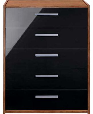 Unbranded New Sywell 5 Drawer Chest - Walnut Effect and