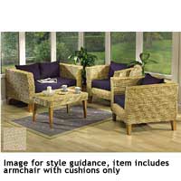 Newbury Armchair with Half Panama Cushions Alabaster