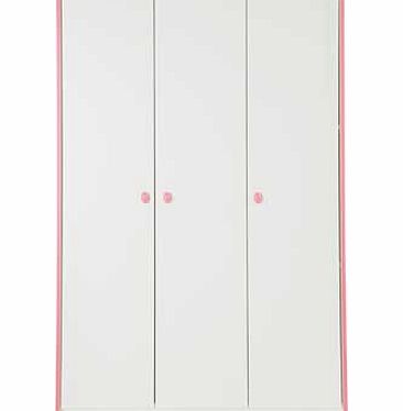 Create a bedroom full of personality with this Newport three door wardrobe. Finished in a crisp clean white with bright pink accents. this practical wardrobe will make a delightful addition to your youngsters bedroom. Part of the Newport collection S