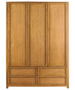 Unbranded Niagara 3 Door 4 Drawer Robe - Oak