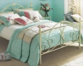 Romantic cream metal bedstead with a decorative design in the head and foot end.3ft bedstead: H