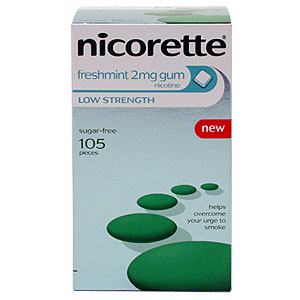 Nicorette Freshmint Gum 2mg is suitable for those smoking 20 cigarettes or less a day