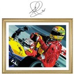Nigel Mansell signed Two of a kind Colin Carter print