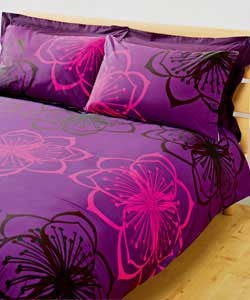 Unbranded Nila Kingsize Duvet Set - Raspberry