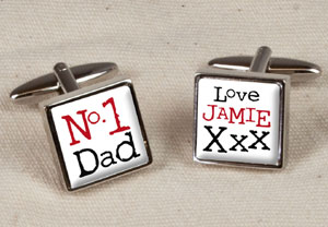Unbranded No. 1 Dad Personalised Cufflinks