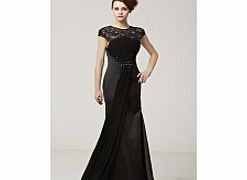 Unbranded Noble Scoop Sleeveless Satin Evening Dresses Black