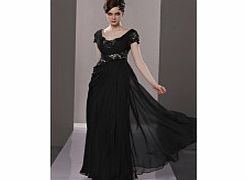Unbranded Noble Short Sleeve Stretch satin Evening Dresses