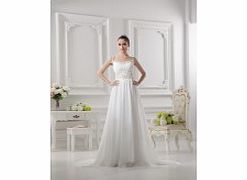 Unbranded Noble Straps Stretch satin Chiffon Chapel Train