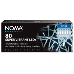 Unbranded Noma 80 Miniature Multi Effects Blue LED Outdoor Christmas Lights