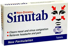 Non-Drowsy Sinutab Tablets 15x