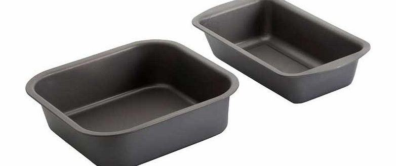 Unbranded Non-Stick Deep Loaf and Square Tin Set