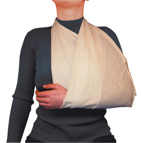 This non woven triangular bandage can be used to support an arm in a sling or as additional support 
