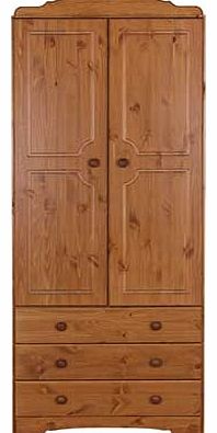 Unbranded Nordic 2 Door 3 Drawer Wardrobe - Pine