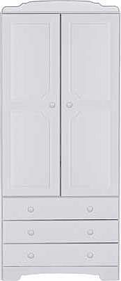 Nordic 2 Door 3 Drawer Wardrobe - White