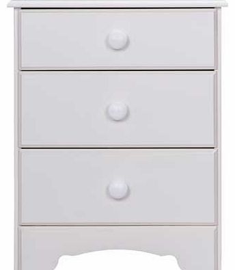 Nordic 3 Drawer Bedside Chest - White