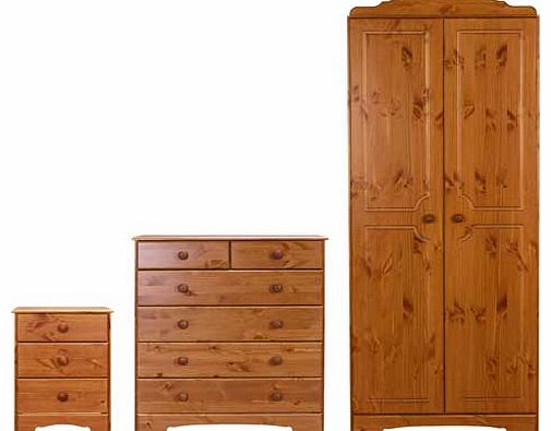 Unbranded Nordic 3 Piece 2 Door Wardrobe Package - Pine