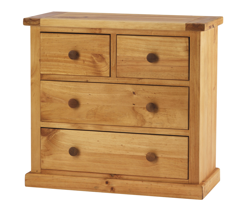 Unbranded Nordic Chunky Solid Pine 4 drawer Chest