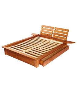 Unbranded Nordic Pine Double Bed Frame - 2 Drawers