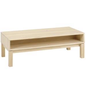 Smoothly and simply styled in solid pale knotless pine with lower shelf