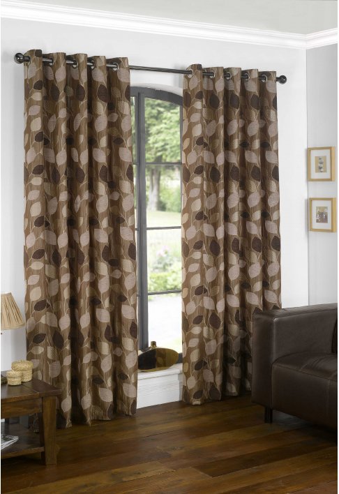 Unbranded Notley Chocolate Lined Eyelet Curtains